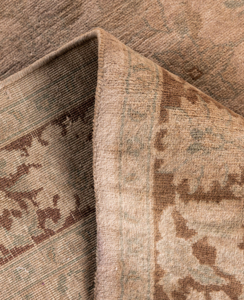 Overdyed One-of-a-Kind Hand-Knotted Area Rug Beige, 4' 2" x 6' 5"