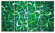 Dark Green Watercolor Fractal Art, Abstract Art on Canvas, 48"x28", 4 Panels