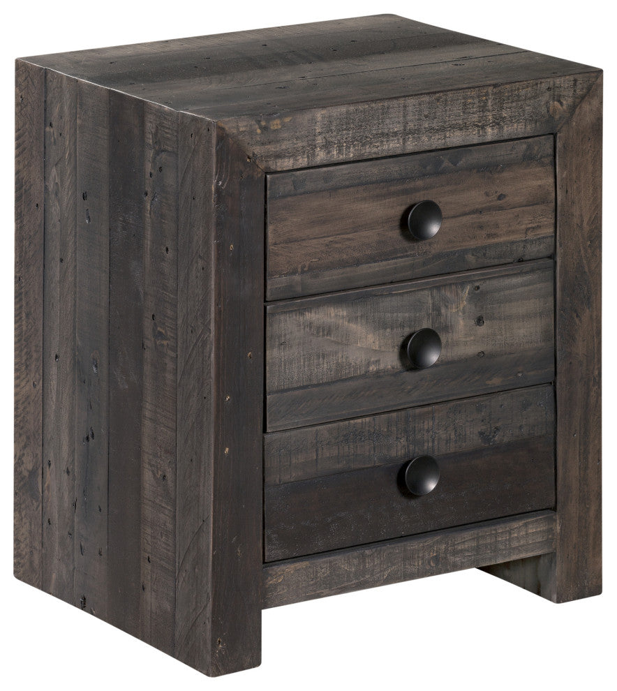 Industrial Vintage Nightstand Grey - Grey