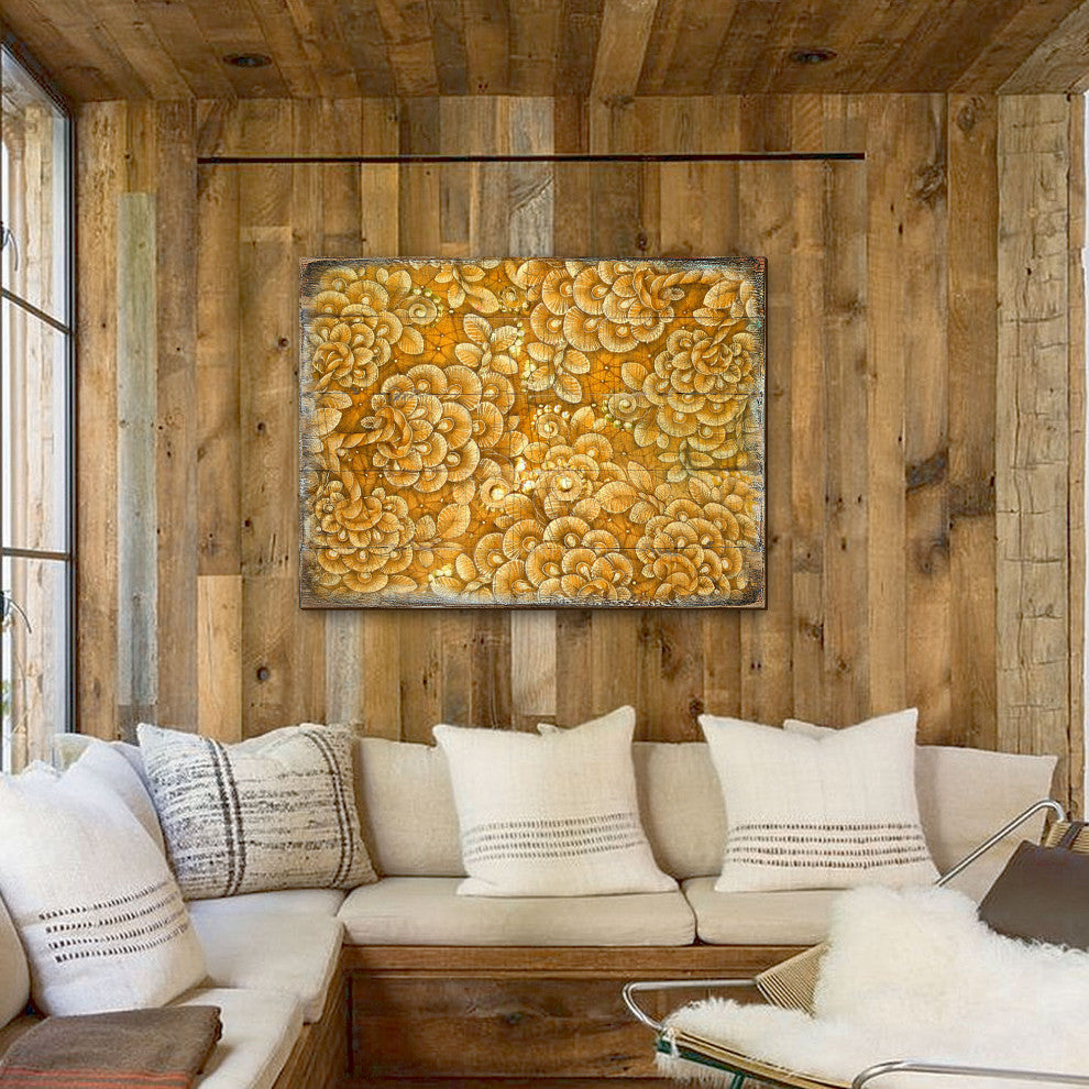 Decorative Pattern Wooden Block, 36 X 24
