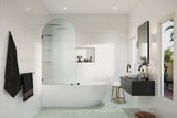 Bathtub Single Fixed Panels, Matte Black
