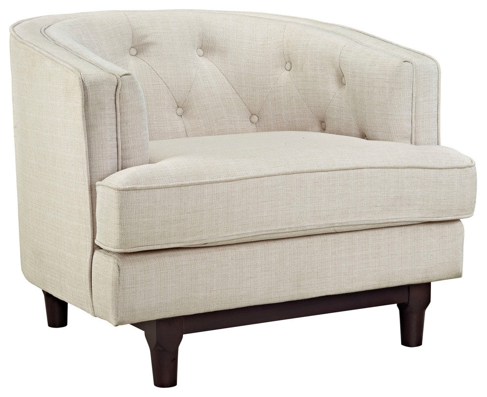 Modern Beige Coast Upholstered Armchair