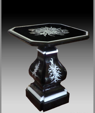 Mother Of Pearl Accent Table, Black White Combination