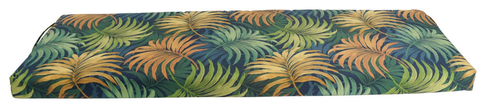 60"X19" Patterned Outdoor Spun Polyester Bench Cushion, Laperta Monsoon