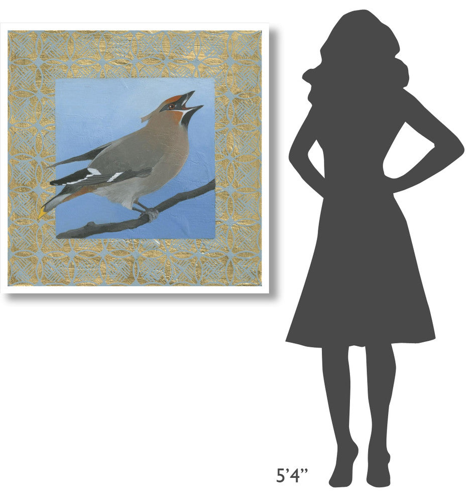 "Cedar Waxwing" Digital Paper Print by Kathrine Lovell, 38"x38"