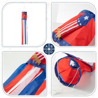 44"H Patriotic Hat/Firecracker Windsocks, 2-Piece Set