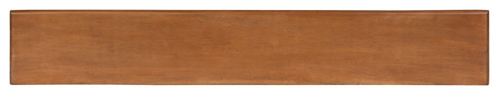 Alta Floating Wood Shelf with 5 Posts, Walnut Brown, 36x5x5