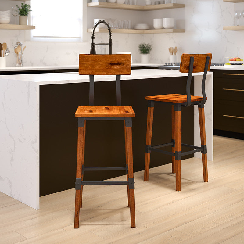 Walnut Wood Dining Barstool