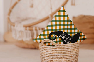 Witch Way to the Candy Accent Pillow With Removable Insert, Mustard, 16"x16"