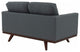 LeisureMod Chester Modern Leather Loveseat With Birch Wood Base, Gray