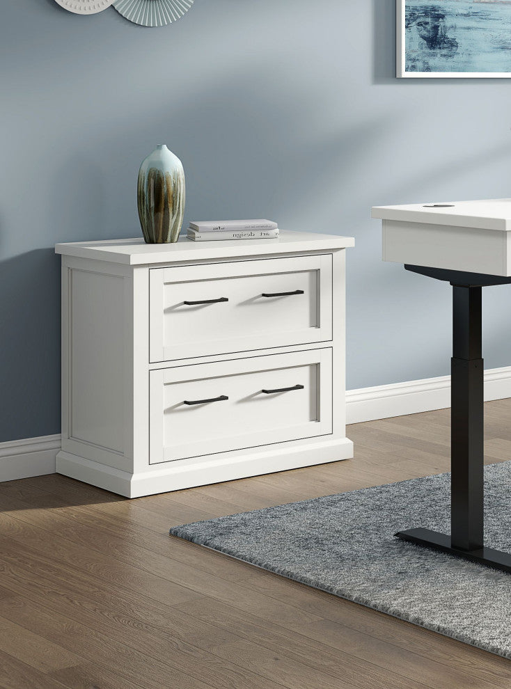 Modern Wood Lateral File Office Lateral File Storage Fully Assembled White