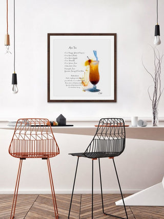 "Mai Tai Recipe" Framed Painting Print, 24"x24"