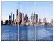 "Boston Skyline Panorama" Photo Metal Wall Art, 3 Panels, 36"x28"