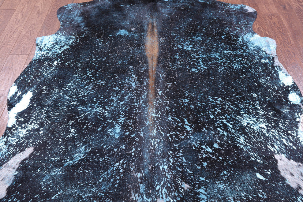 Blue Metallic Cowhide Rug 7' 1" X 6' 3" C2122
