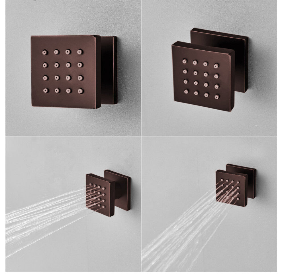 Sierra Oil Rubbed Bronze LED Shower Head With Adjustable Body Jets and Mixer