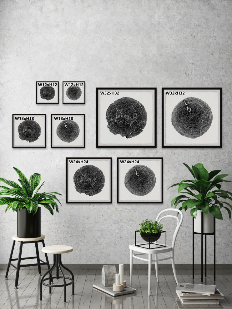 Charred Diptych, Set of 2, 32x32 Panels