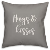 Hugs & Kisses 16x16 Throw Pillow