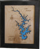 Lake Norman, North Carolina-Wood Lake Map, Small Framed