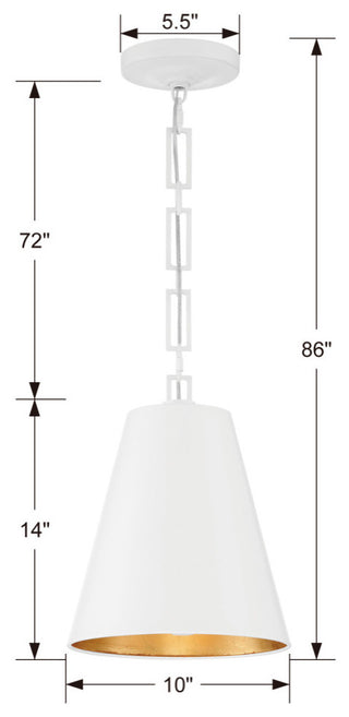 Alston Two Light Chandelier in Matte White / Antique Gold