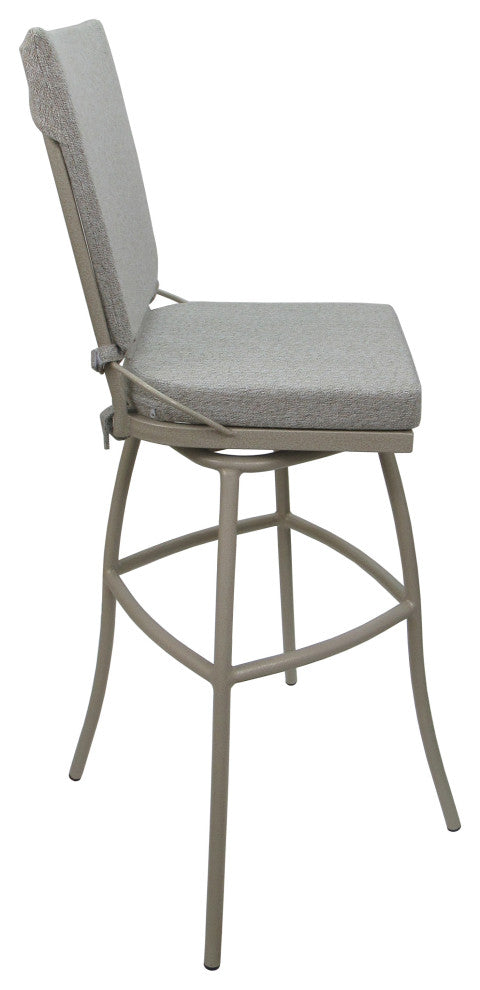 Outdoor Patio Bar Stool Jamey Without Arms, White Linen Beige, 30"