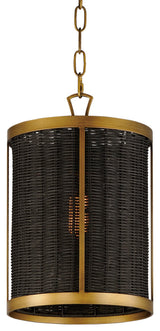 Maxim 14461 Rattan 10"W Mini Pendant - Natural Aged Brass