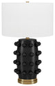 Farrington 26 Tall Ceramic Table Lamp with Fabric Shade in Matte Black/White