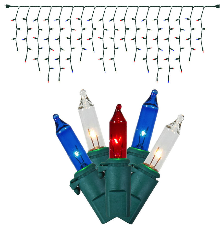 Vickerman W6G4311 100 Red-White Mini Light Icicle, 9' Christmas Light Strand