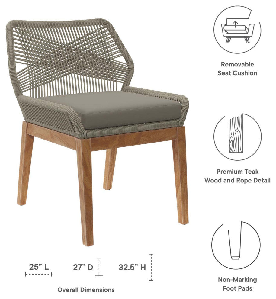 Wellspring Outdoor Patio Teak Wood Dining Chair