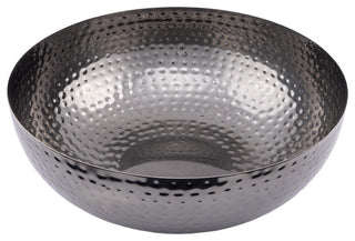 Round Hammered Metal Bowl, Oxidized Silver, Oxidized Silver