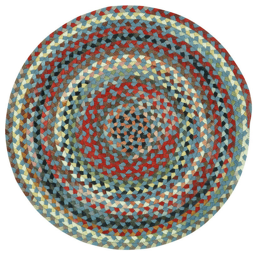 Capel St. Johnsbury Medium Blue 0440_400 Braided Rugs - 9' 6" Round