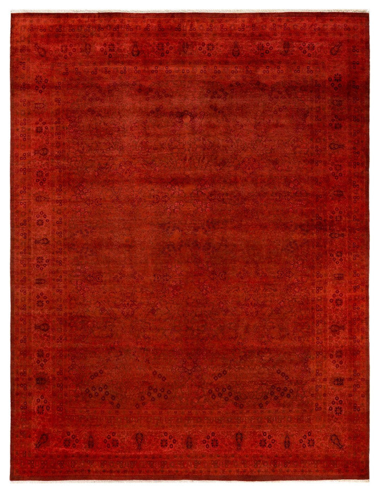 Fine Vibrance, One-of-a-Kind Hand-Knotted Area Rug Orange, 8'1"x10'7"