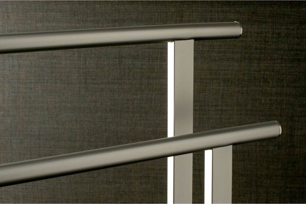 Kingston Brass Double L Shape Pedestal Towel Holder, Brushed Nickel
