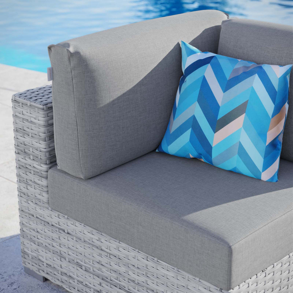 Lounge Chair, Rattan, Wicker, Gray, Modern, Outdoor Patio Balcony Garden