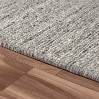Zane Silver Industrial Solid Handwoven Wool/Cotton Indoor Area Rug