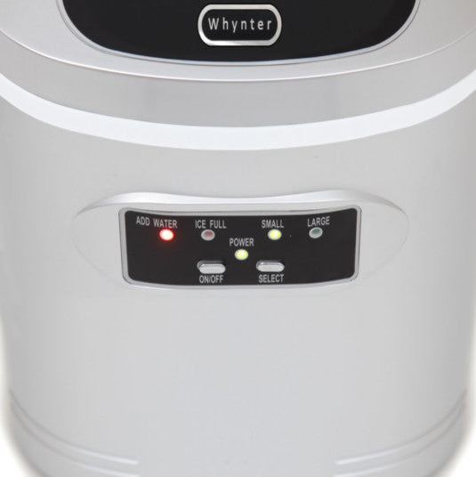 Whynter Compact Portable Ice Maker 27 Lb Capacity - Metallic Silver