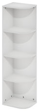 Furinno Pasir 4-Tier Corner Open Shelf Bookcase White