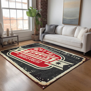 Addison Premium Washable Mayfield AMF166 black 5' x 7'6" Rug