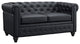 Modern Black Earl Upholstered Vinyl Loveseat
