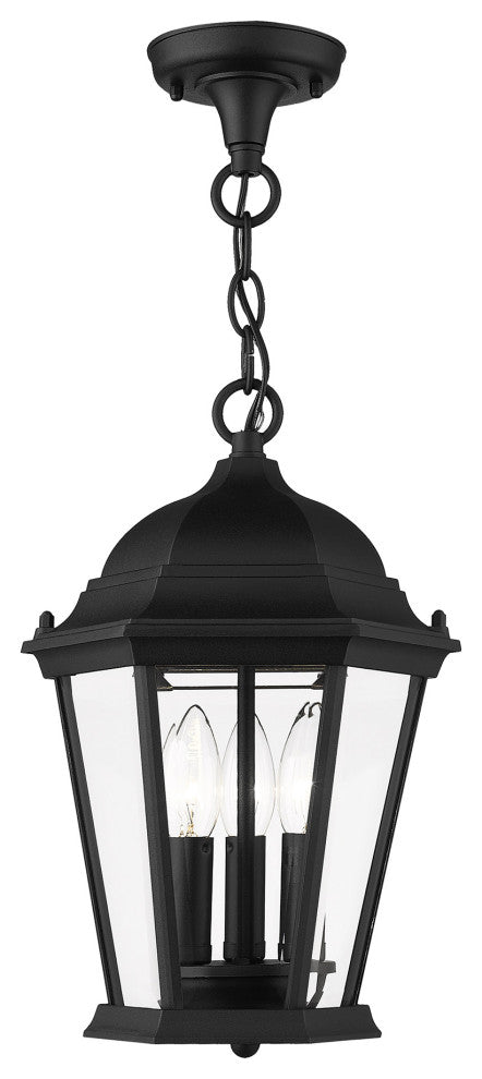 Textured Black Traditional, Historical, Outdoor Pendant Lantern