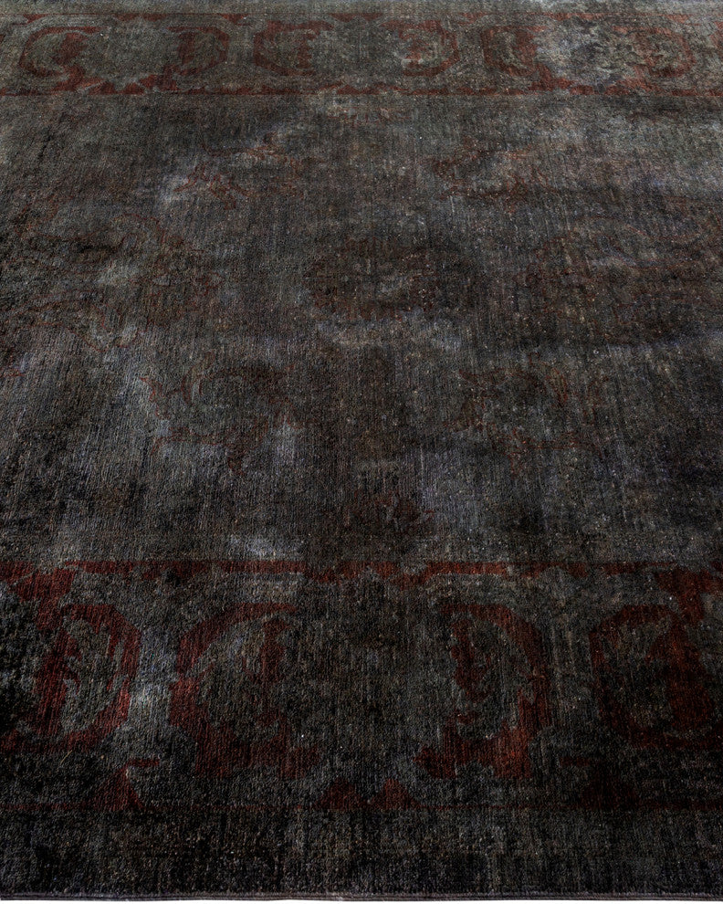 Fine Vibrance, One-of-a-Kind Hand-Knotted Area Rug Black, 6' 0" x 8' 8"