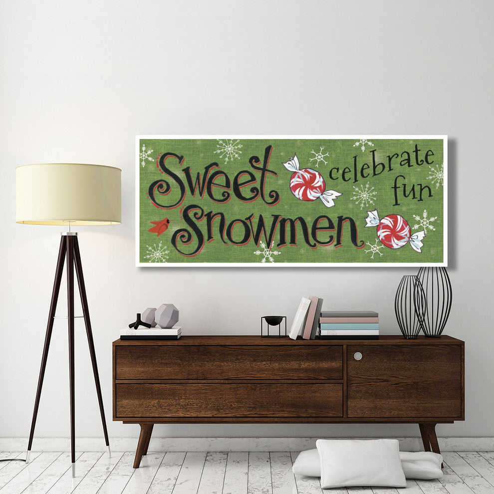 "Sweet Snowmen Sign II" Digital Paper Print by Anne Tavoletti, 77"x32"