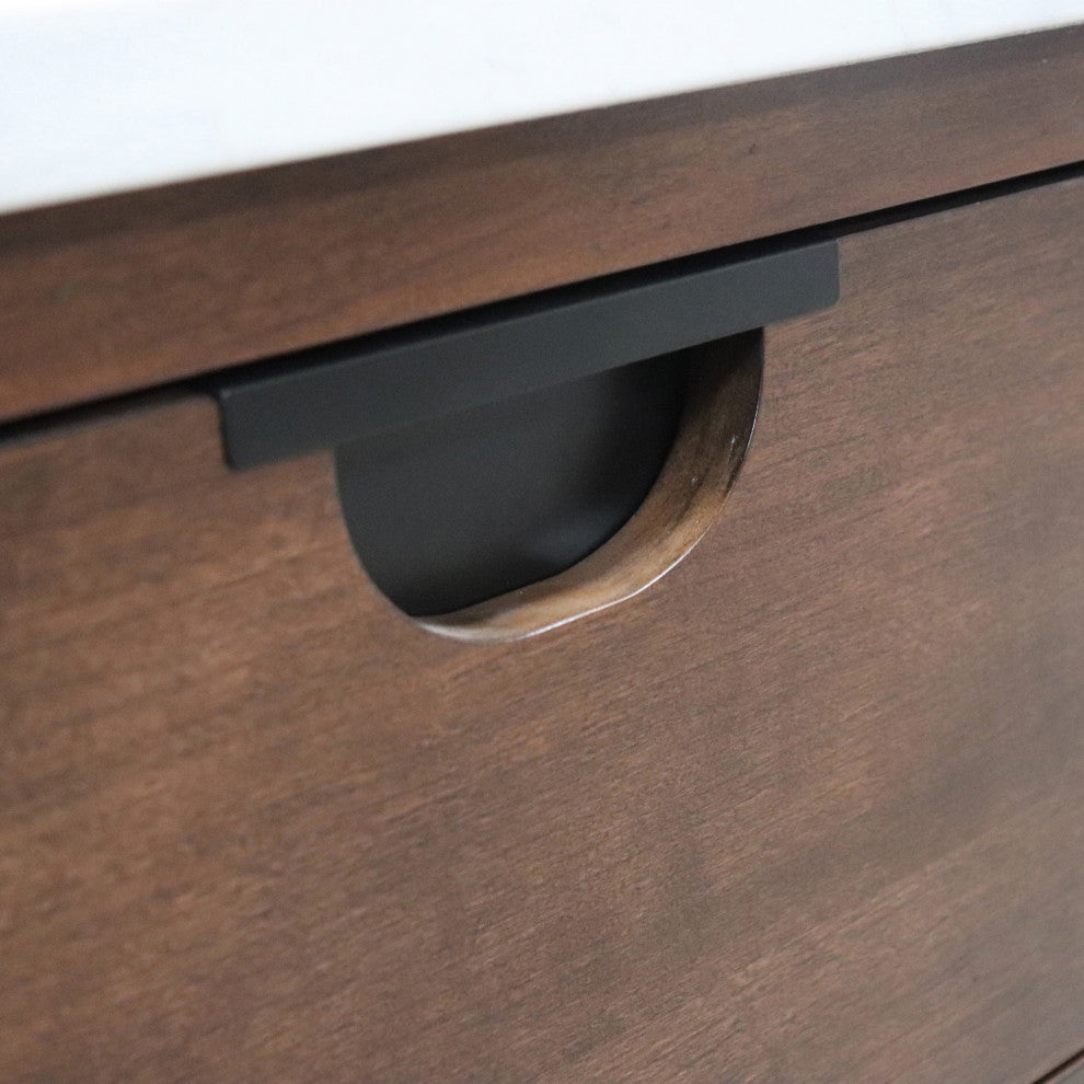 49" Single Sink Vanity, Dark Cherry With Engineered Stone Top