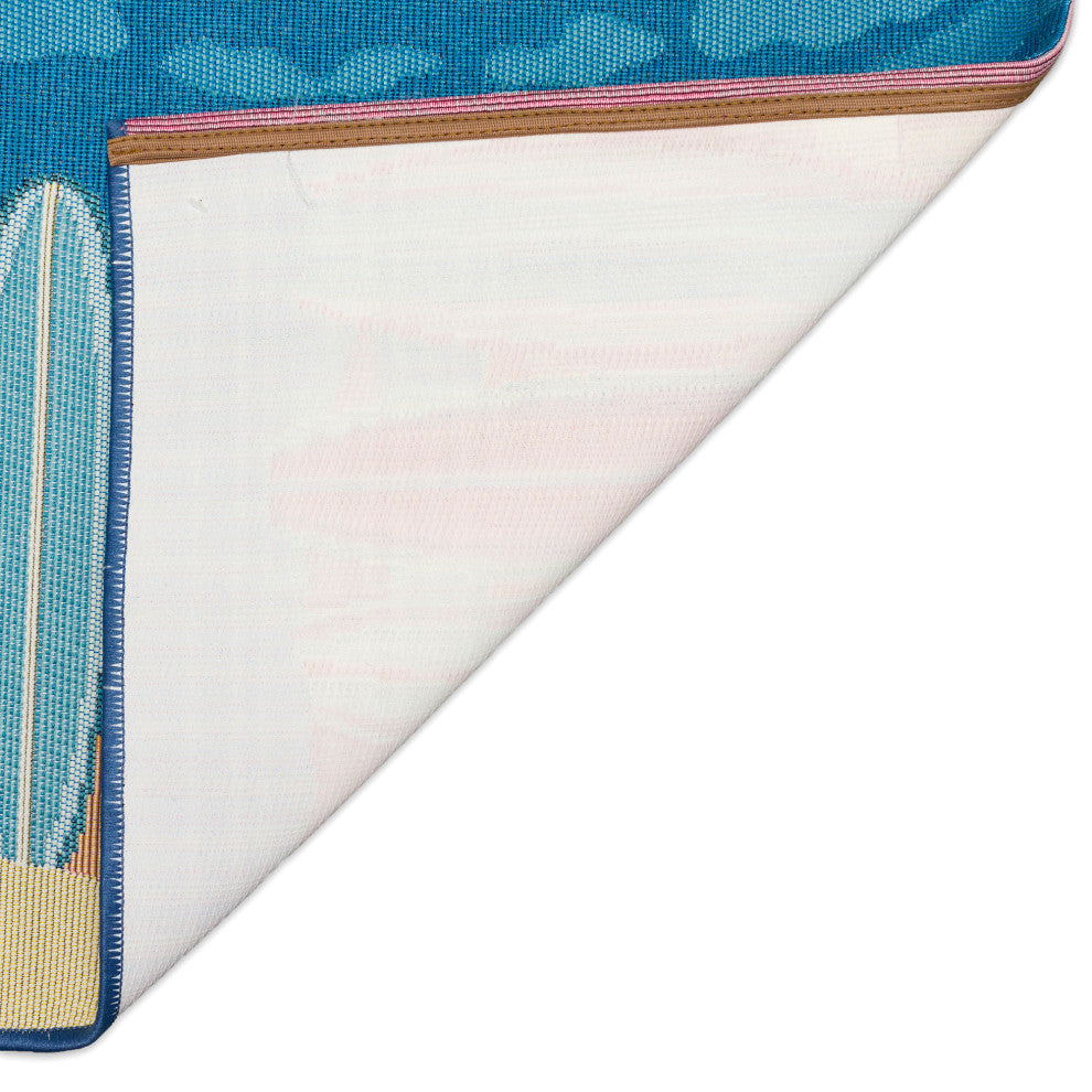 Esencia Surf Break Indoor/Outdoor Mat Blue 1'11"x4'11"