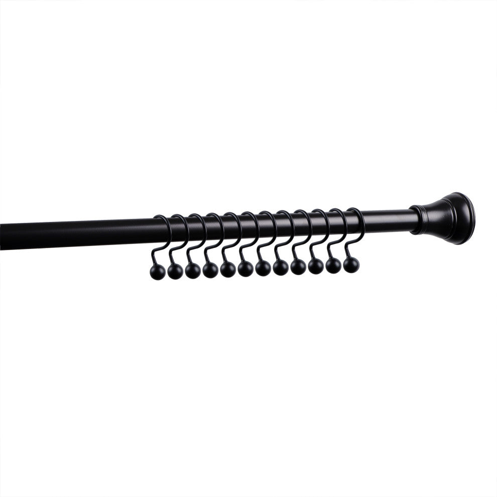 Utopia Alley Adjustable 72-Inch Shower Curtain Tension Rod, Matt Black