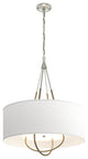 Loop Pendant, Sterling Finish, Soft Gold Accents, Natural Anna Shade
