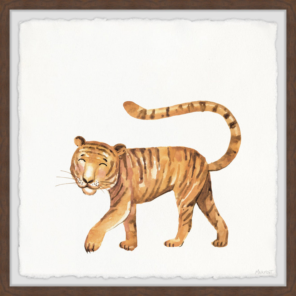 "Tiger Wink" Framed Painting Print, 12x12