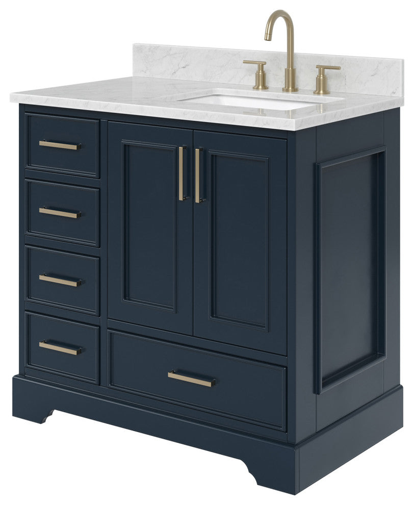 Ariel Stafford 37" Single Right Offset Rectangle Sink Bathroom Vanity