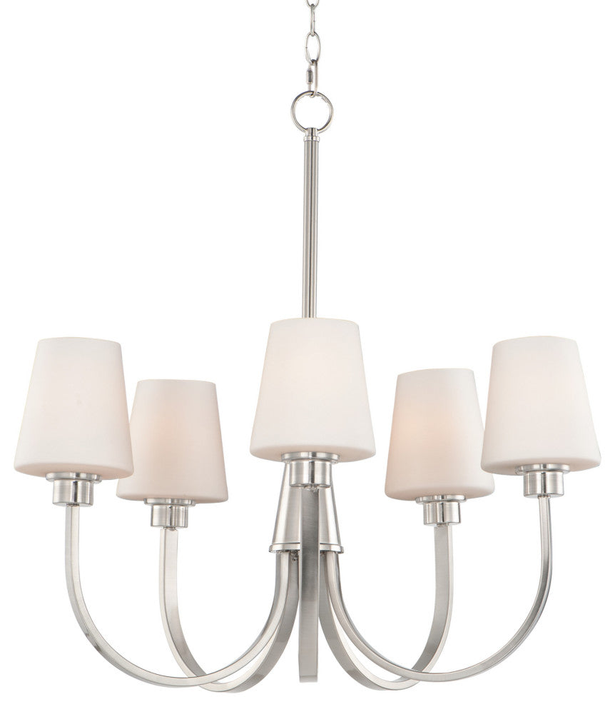 Maxim 11825SW Shelter 5 Light 27"W Chandelier - Satin Nickel