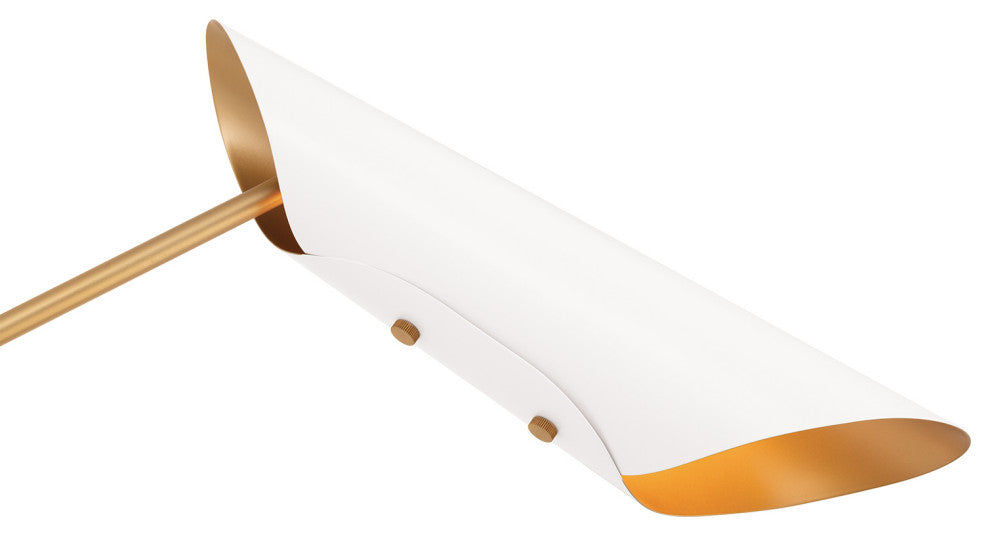 Vest Chandelier, White and Natural Brass