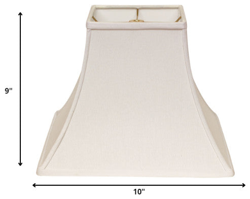 10" White Premium Square Bell Slanted No Slub Lampshade